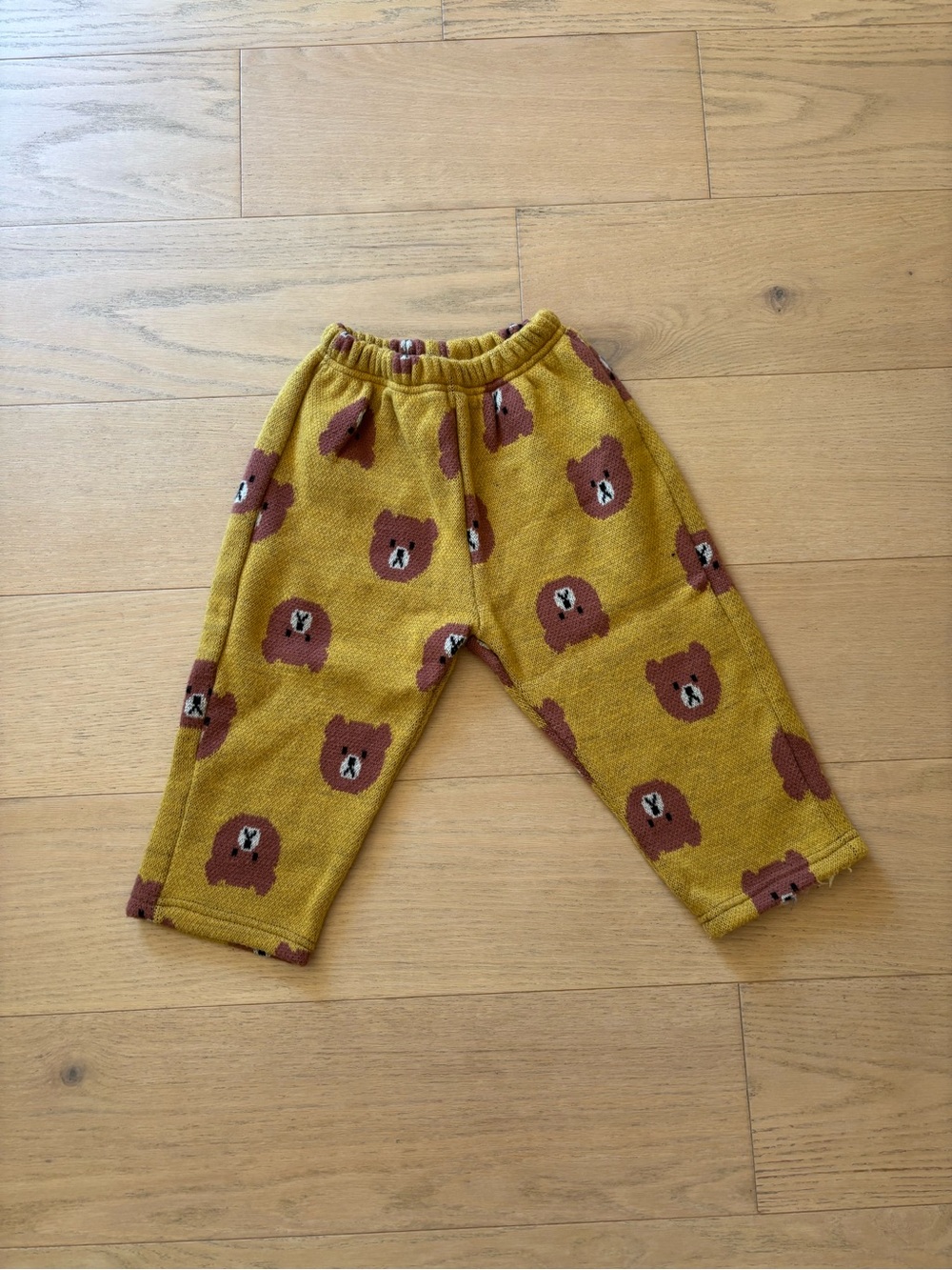 The August people yellow bear print pants, size XL